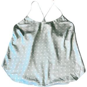 EUC Victoria's Secret Scoop Neck Polka Dot Tank Top Mint Green Women's Size XL